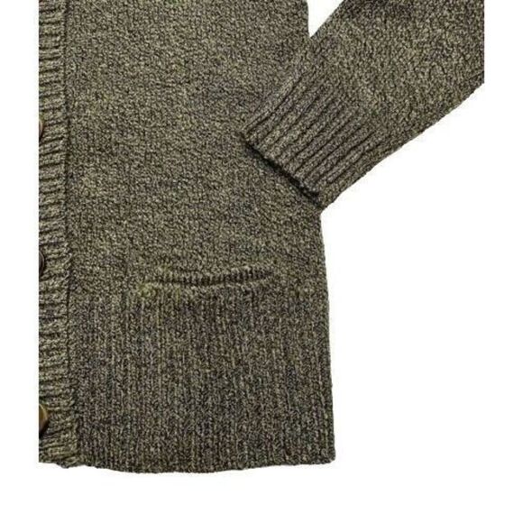 Karen Scott Petite Button-Front Marled Cardigan Sweater Olive Marl PL - Picture 5 of 6